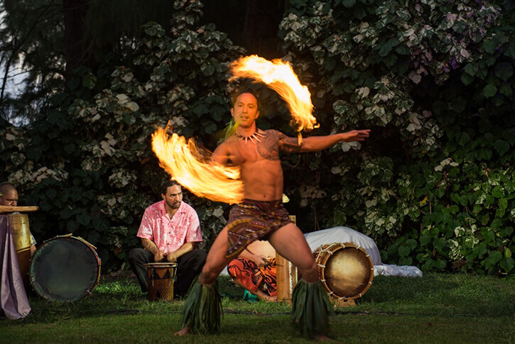 hula fire dancer