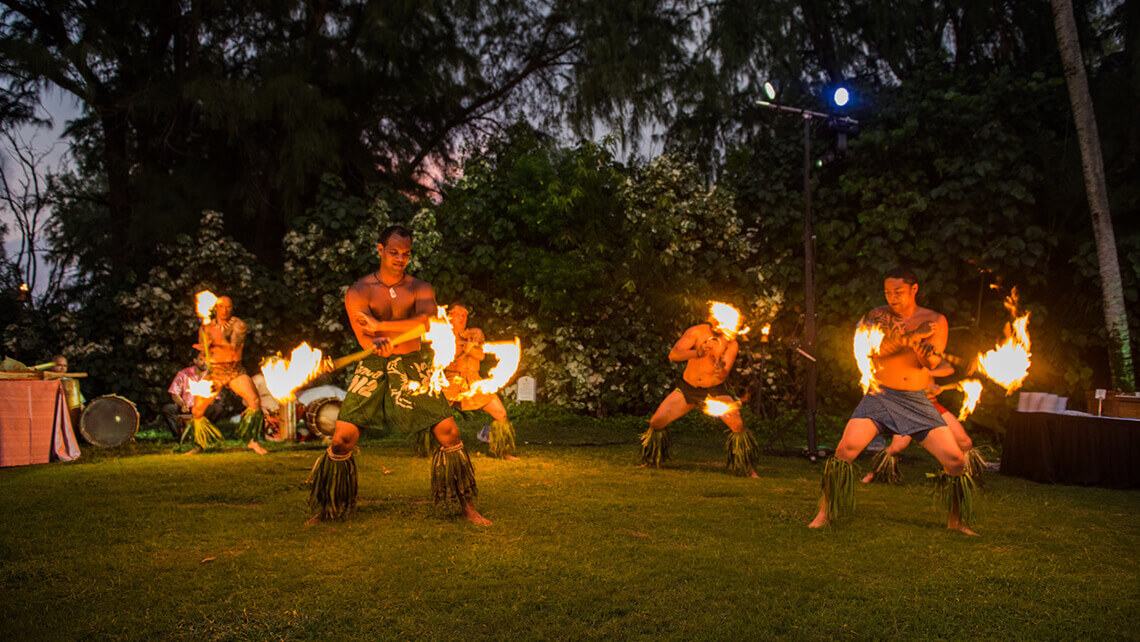fire hula dancers
