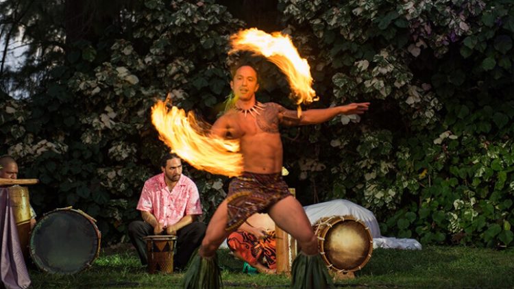 hula fire dancer