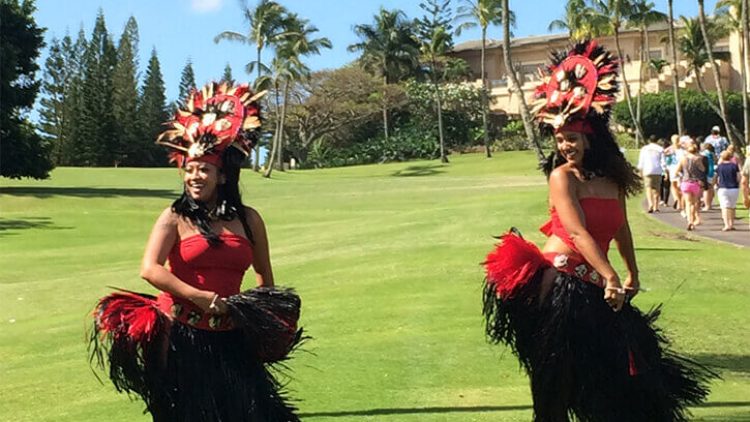 hula dancer entertaining