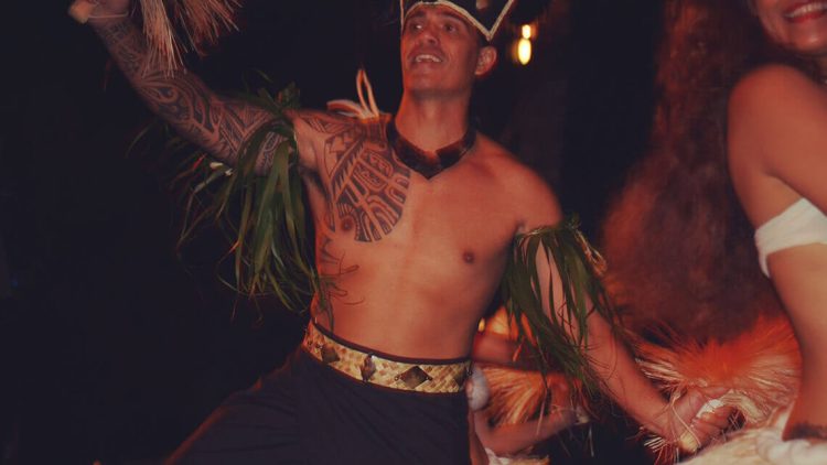 hula dancers in costumes