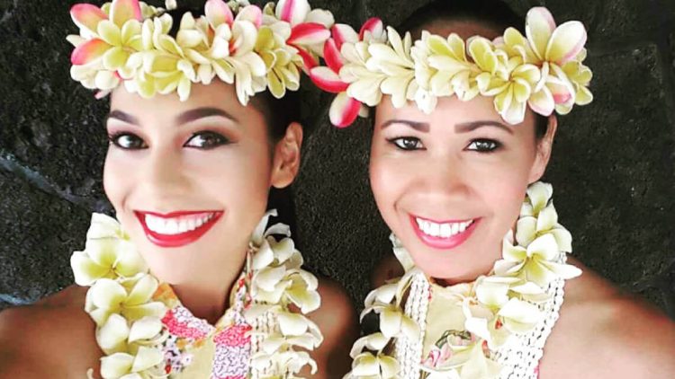 hula dancers in costumes